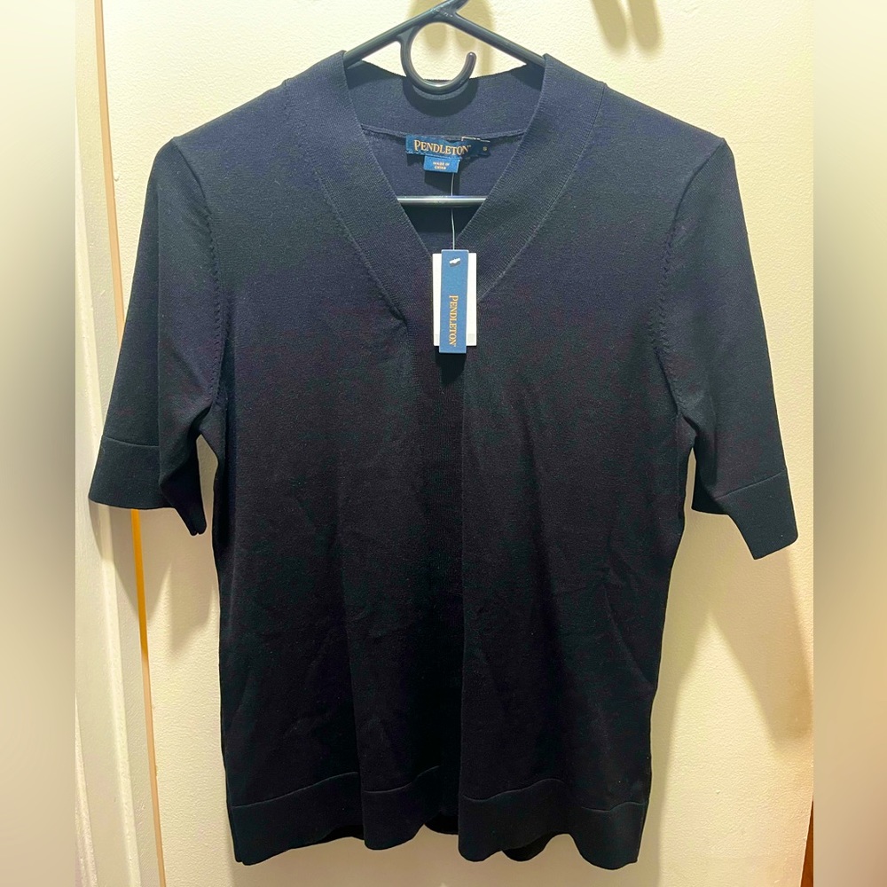 Pendleton Silk Blend Knit V-Neck Shirt